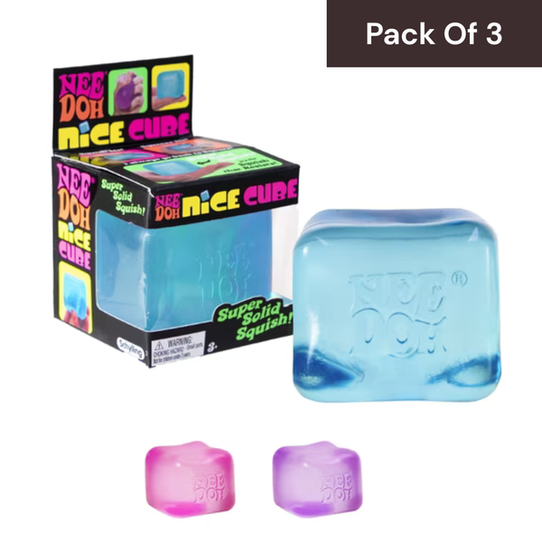 NeeDoh Nice Cube – Super Squishy Square Sensory Fidget Toy (1 Random Color)