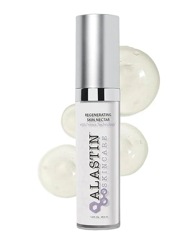 Alastin skincare product with three white spheres on a white background