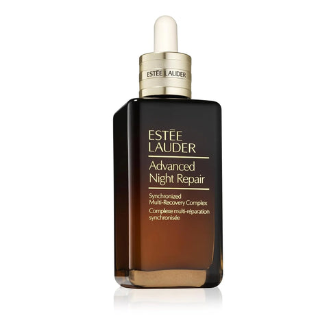 Estée Lauder Advanced Night Repair serum bottle on a white background