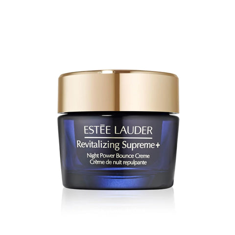 Estée Lauder Revitalizing Supreme+ Night Power Bounce Creme jar on a white background
