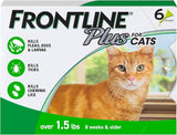 Frontline Plus for cats packaging with a cat illustration on a white background