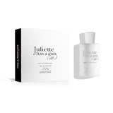 Juliette has a gun perfume bottle and packaging on a white background