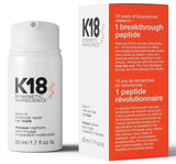 K18 biomimetic hairscience leave-in molecular repair hair mask with packaging on a white background