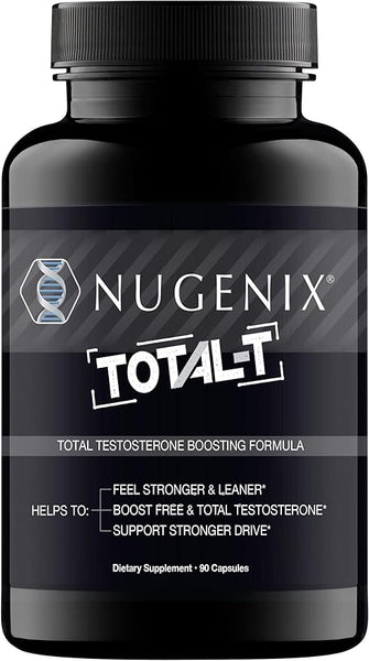 Nugenix Total-T supplement bottle on a white background