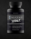 Nugenix Total T supplement bottle on a dark background
