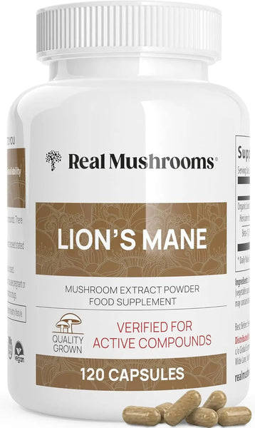 Real Mushrooms Lion’s Mane Capsules 120 Caps E.A