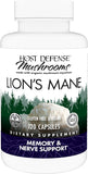 Supplement bottle labeled 'Host Defense Mushrooms Lion's Mane' on a white background