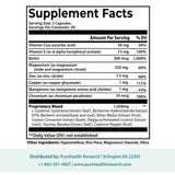 Supplement facts label with detailed nutritional information on a white background