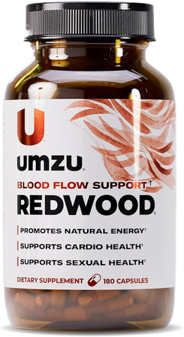 Umzu Redwood supplement bottle on a white background