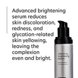 Vitamin B3 brightening serum with text describing its benefits on a white background
